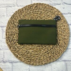 Olive Green Perforated Pouch